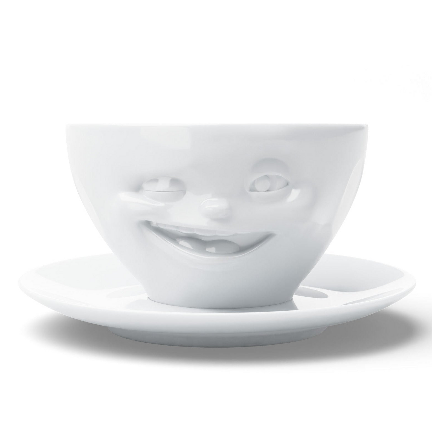 Coffee Cup with Saucer "Winking" White