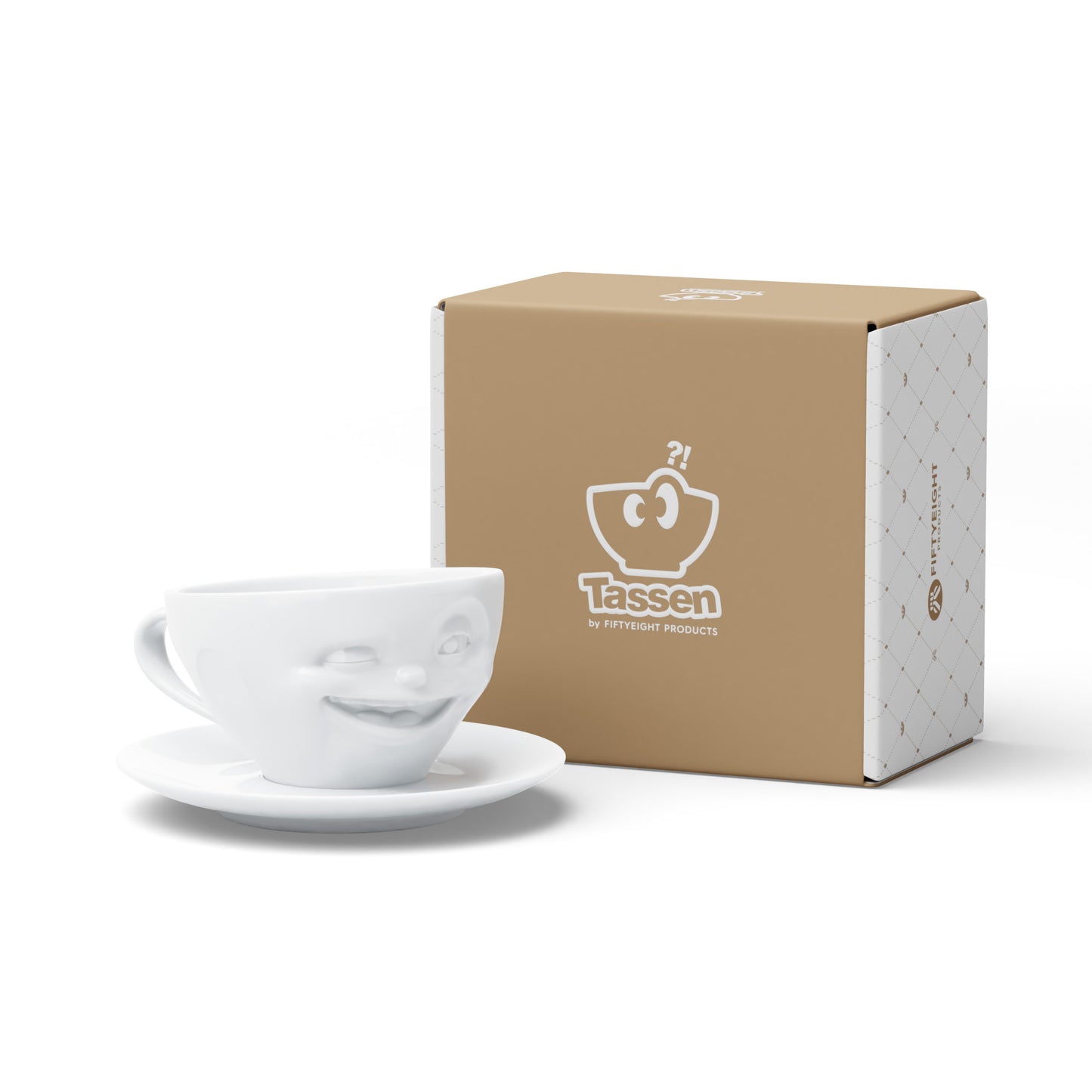 Winking White Coffee Cup