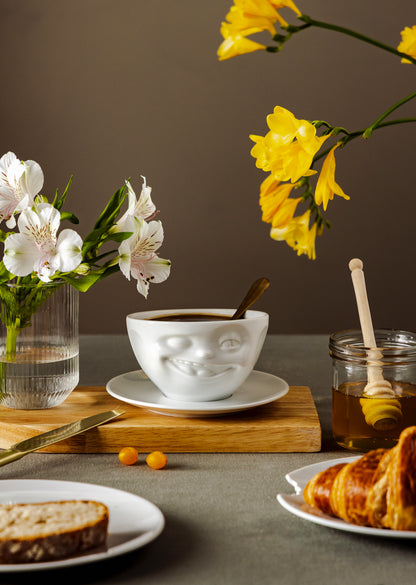 Winking White Coffee Cup