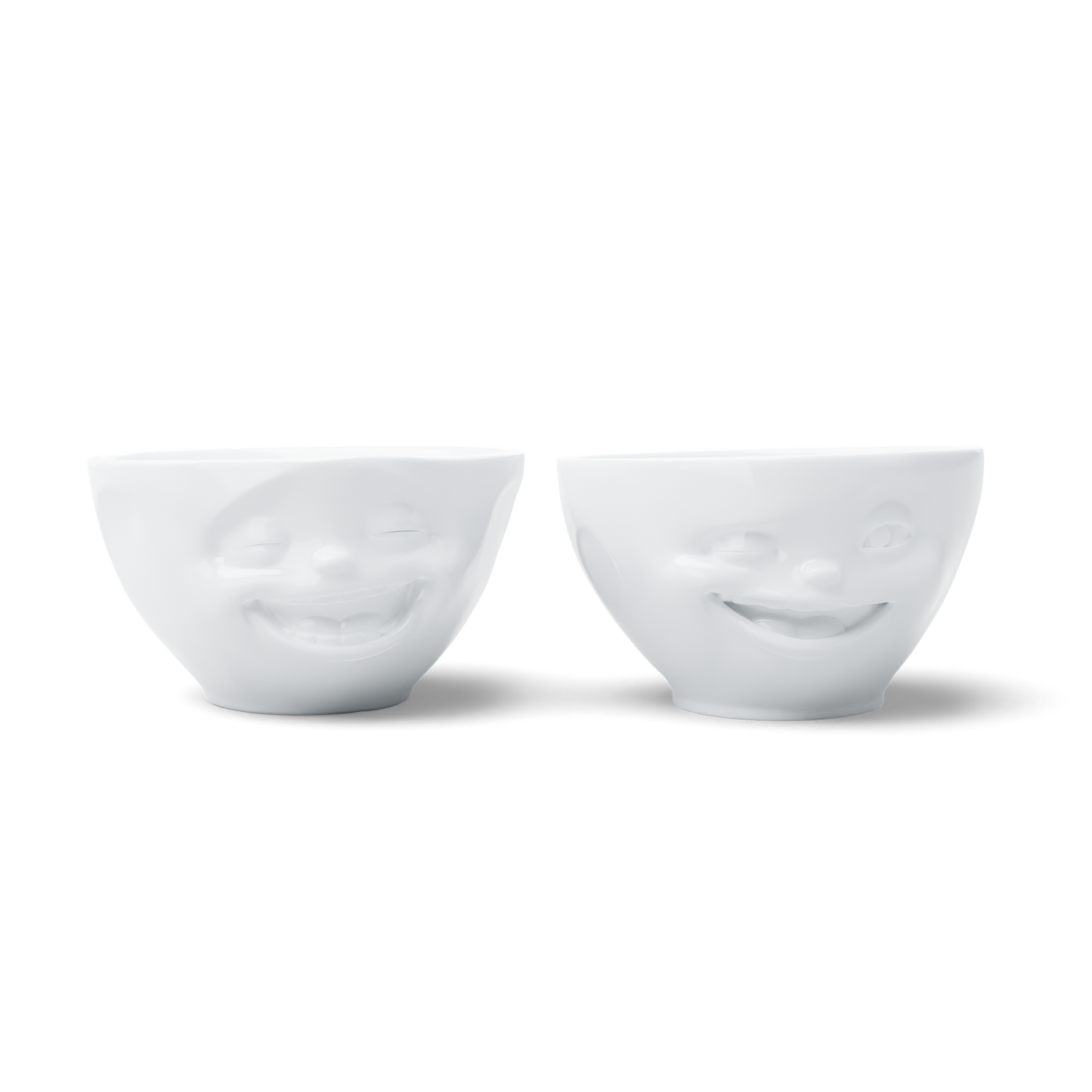 Laughing & Winking White Bowls