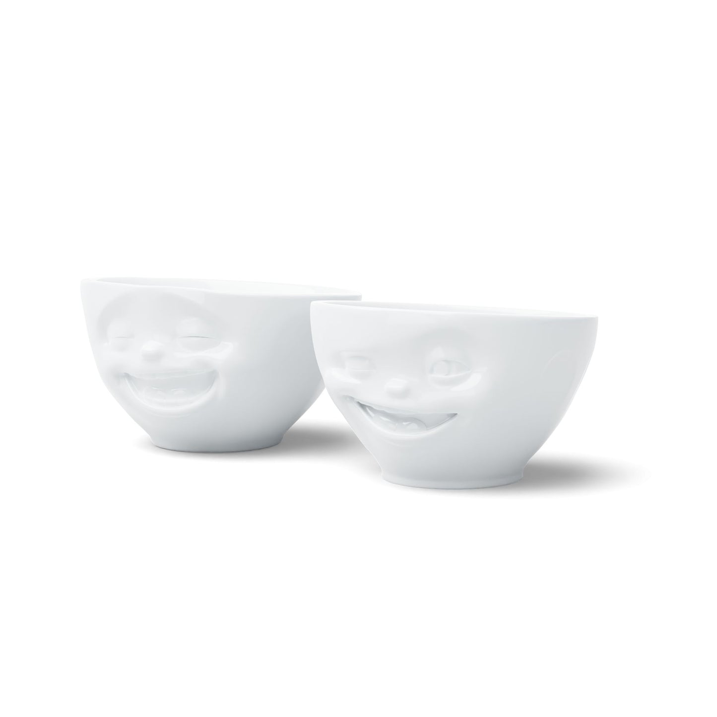 Laughing & Winking White Bowls