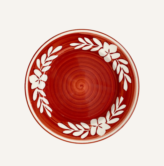 Side Plate - Flor - Rust Red S/4