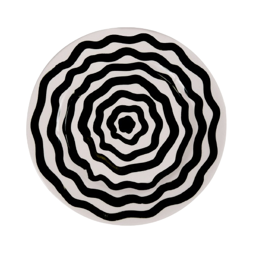 Dinner Plate - Ondas - Jet Black S/4