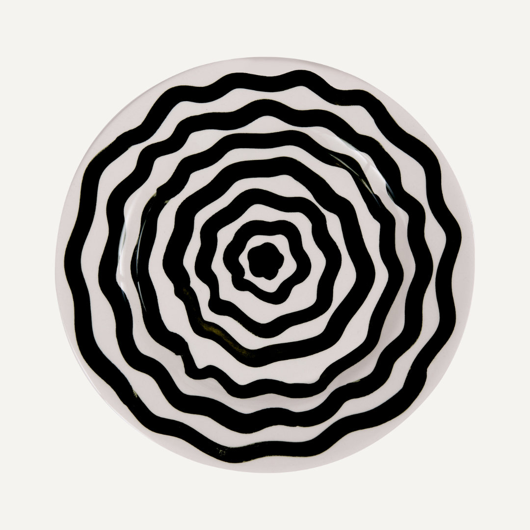Dinner Plate - Ondas - Jet Black S/4