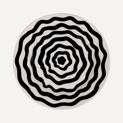 Dinner Plate - Ondas - Jet Black S/4