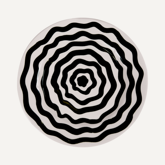 Dinner Plate - Ondas - Jet Black S/4