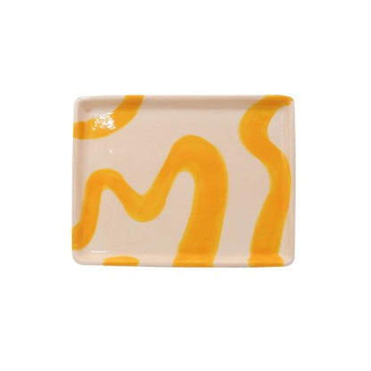 Javier Spanish  Swirls Yellow Tray