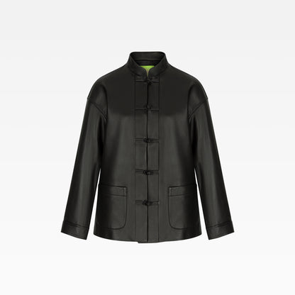 Tang Leather Five-button Jacket