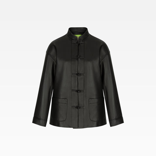 Tang Leather Five-button Jacket