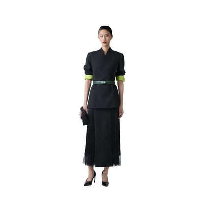 Jade Lock Leather Belt-Forest