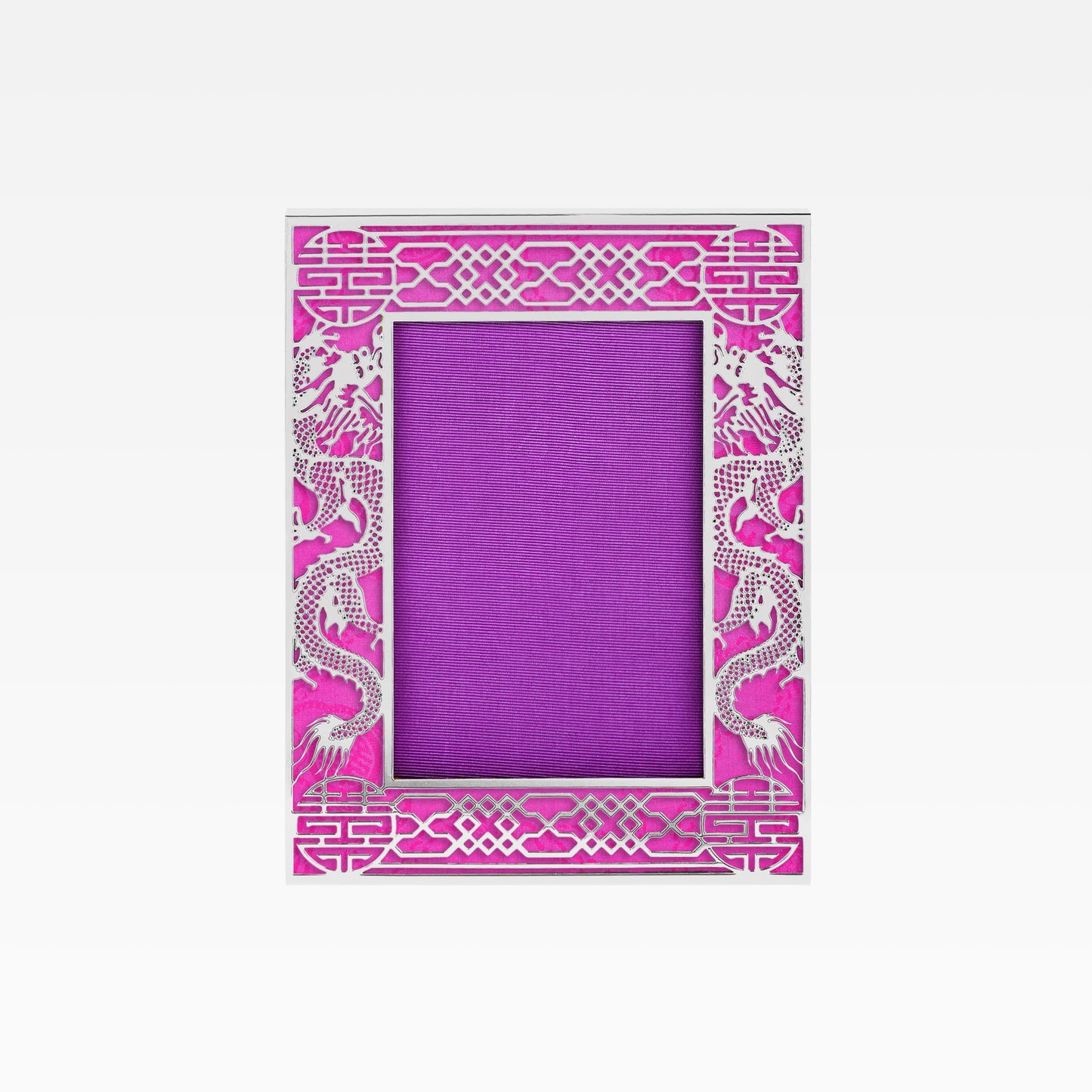 5R Dragon Filigree Photo Frame - Silver