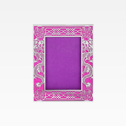 5R Dragon Filigree Photo Frame - Silver