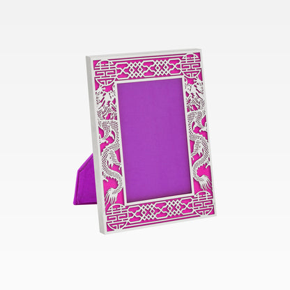 5R Dragon Filigree Photo Frame - Silver