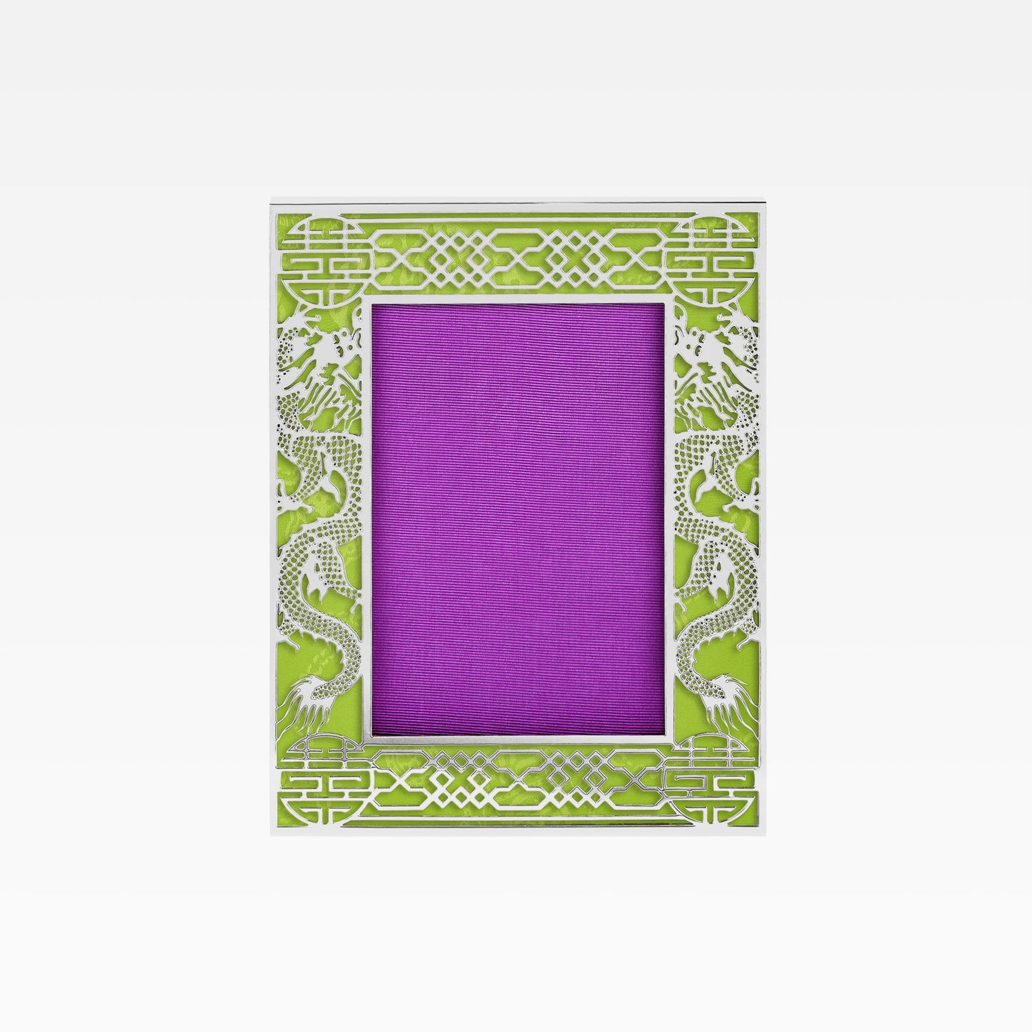 4R Dragon Filigree Photo Frame - Silver