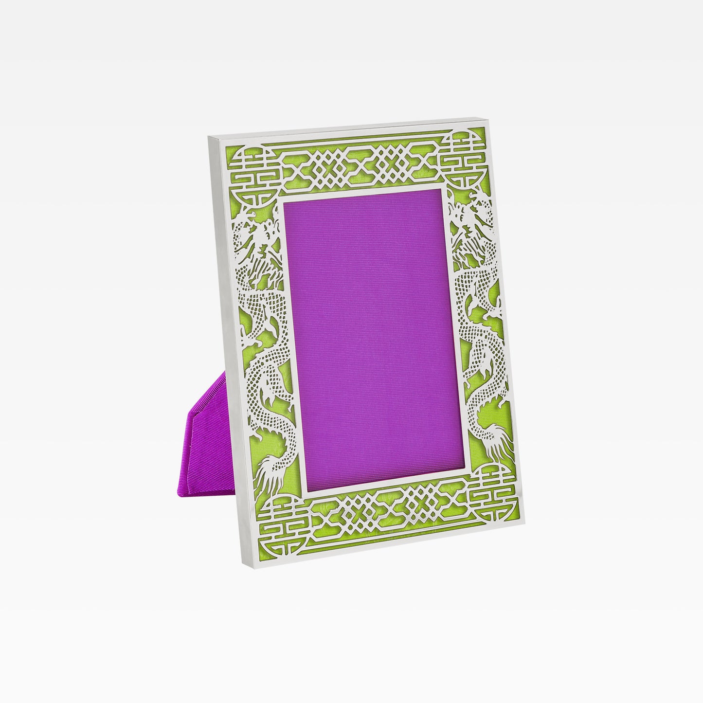 5R Dragon Filigree Photo Frame - Silver