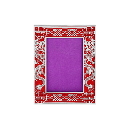 5R Dragon Filigree Photo Frame - Silver