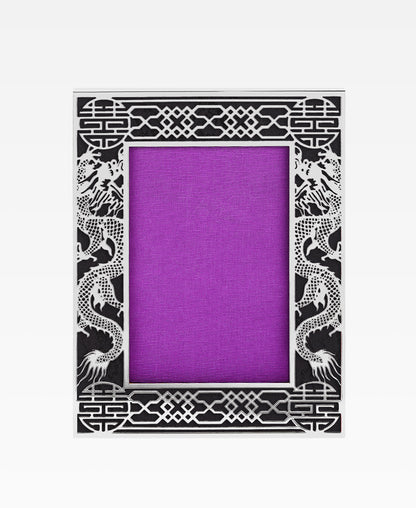 5R Dragon Filigree Photo Frame - Silver