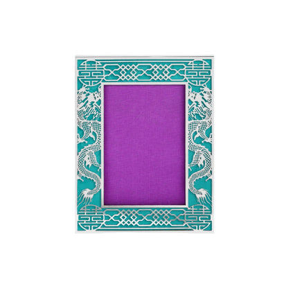 4R Dragon Filigree Photo Frame - Silver