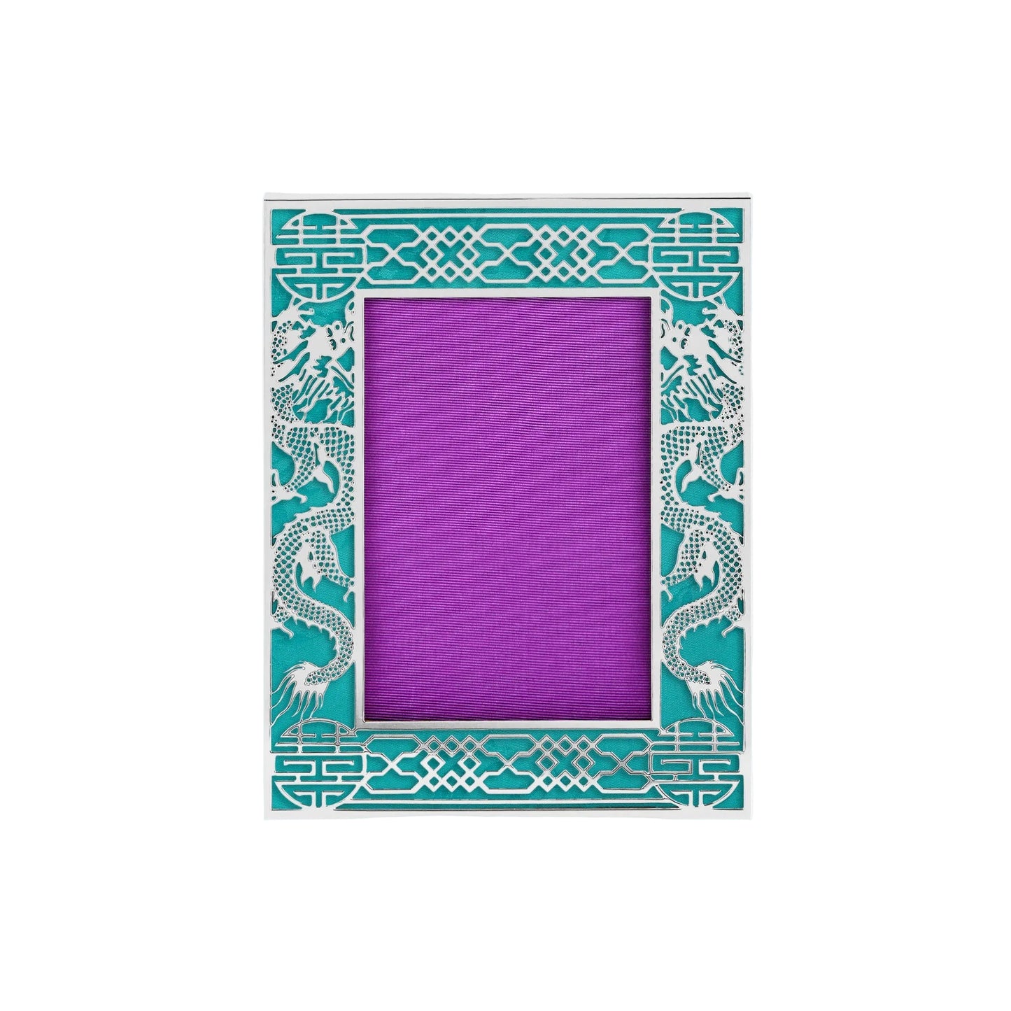 5R Dragon Filigree Photo Frame - Silver