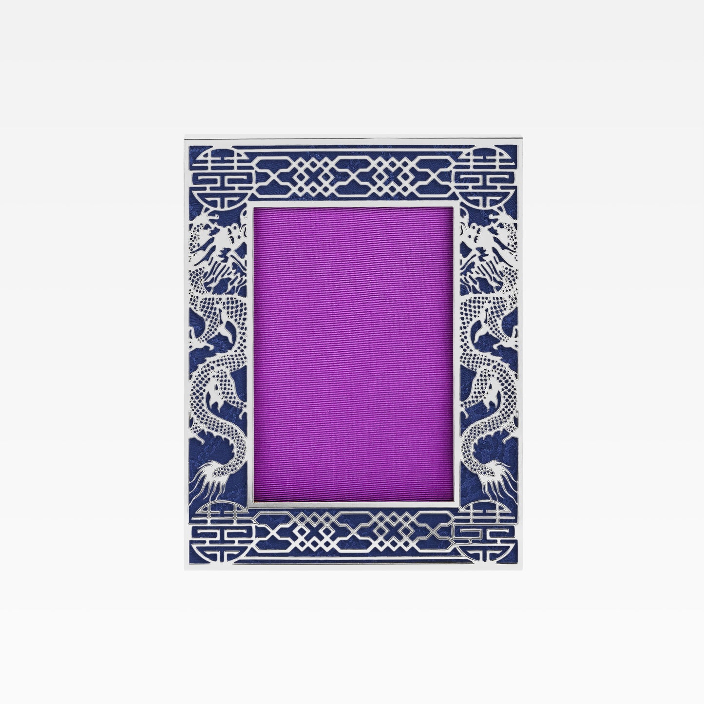5R Dragon Filigree Photo Frame - Silver