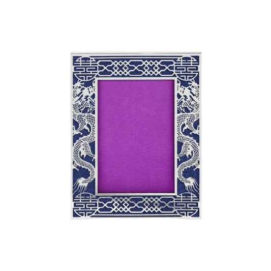 4R Dragon Filigree Photo Frame - Core Navy