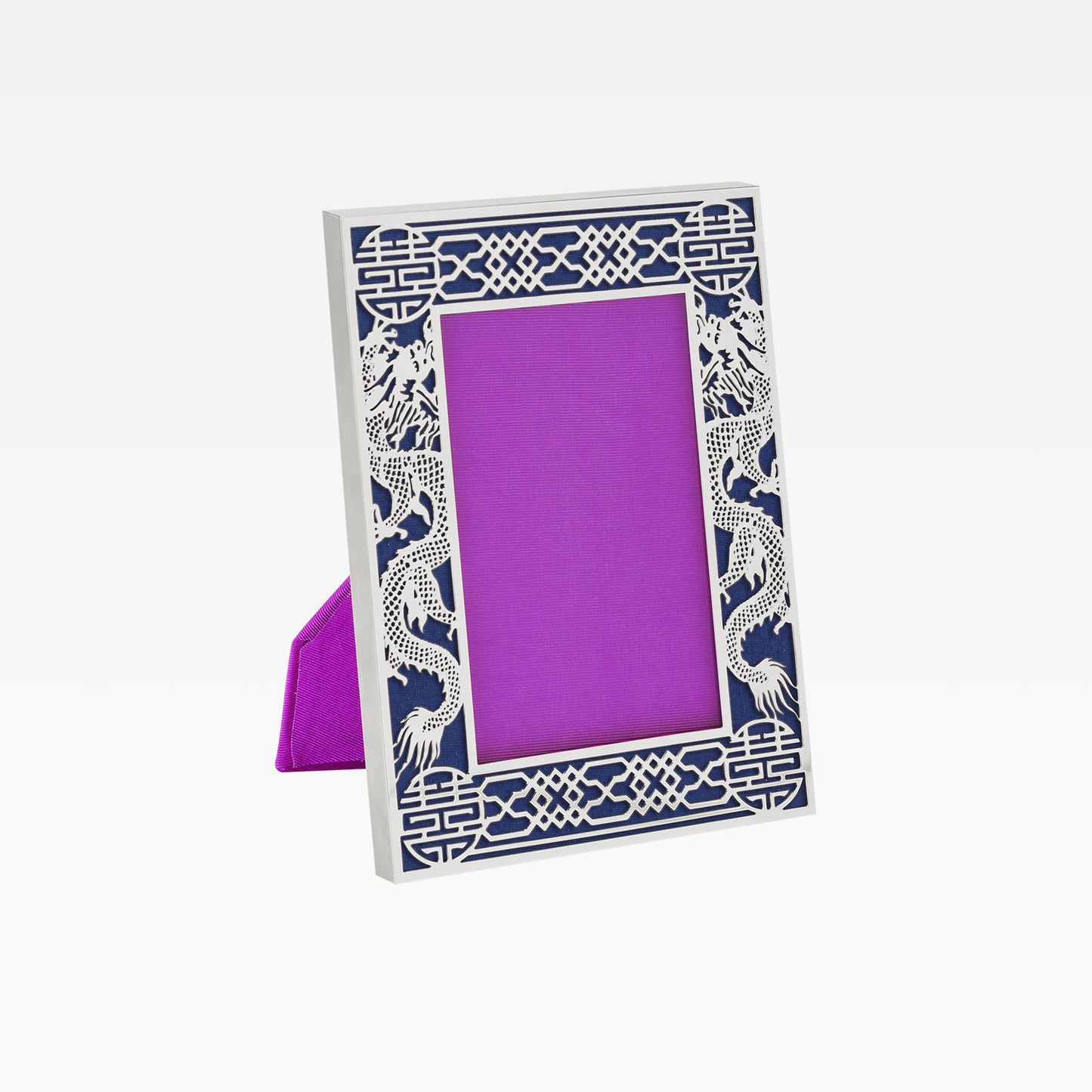 5R Dragon Filigree Photo Frame - Silver