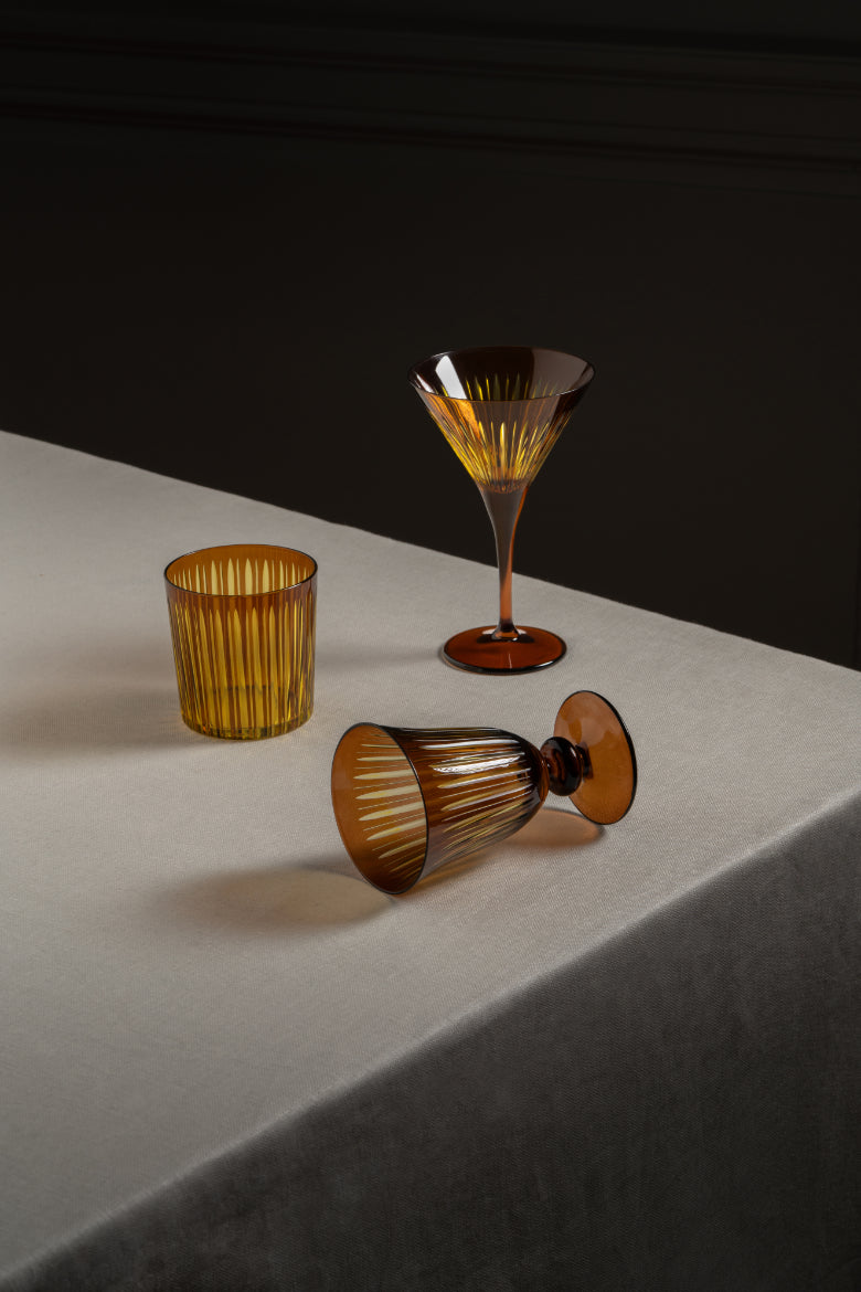 Prism Martini Glasses - Amber (Set of 4)