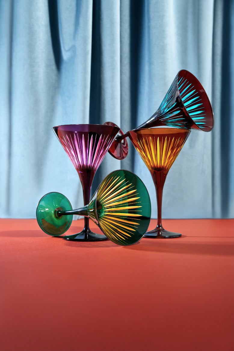 Prism Martini Glasses - Assorted (Set of 4)