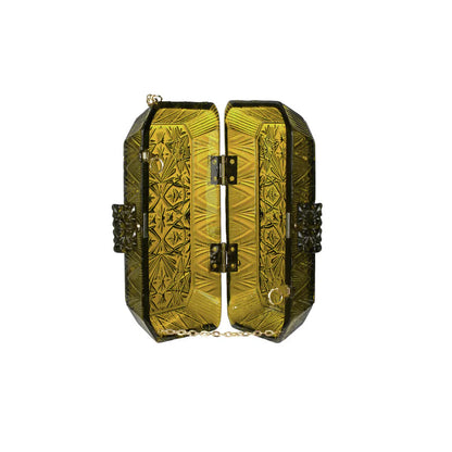 Wide Octagon Clutch Olive