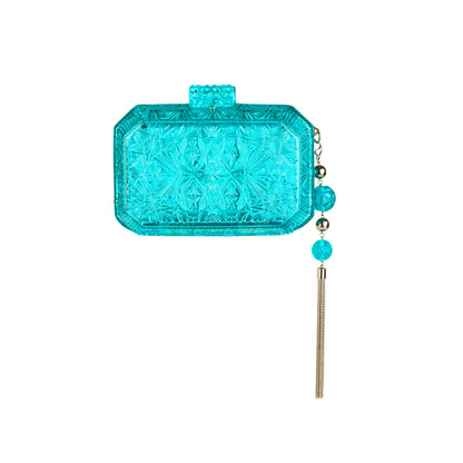 Wide Octagon Clutch Aqua