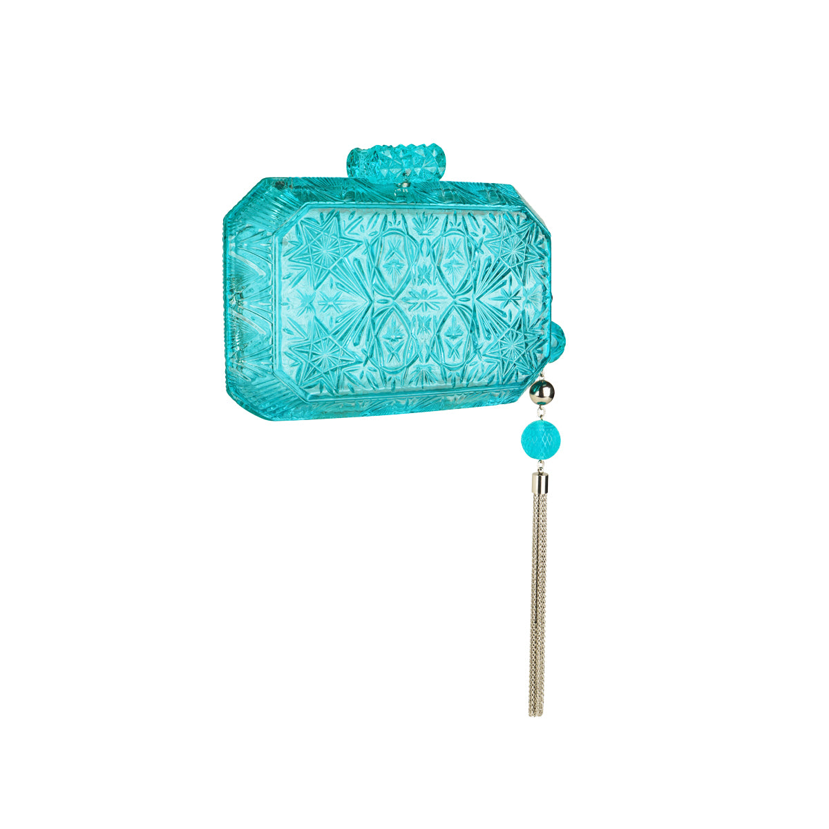 Wide Octagon Clutch Aqua