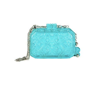 Wide Octagon Clutch Aqua