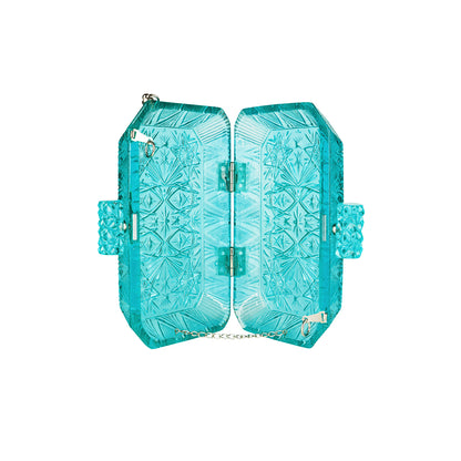 Wide Octagon Clutch Aqua