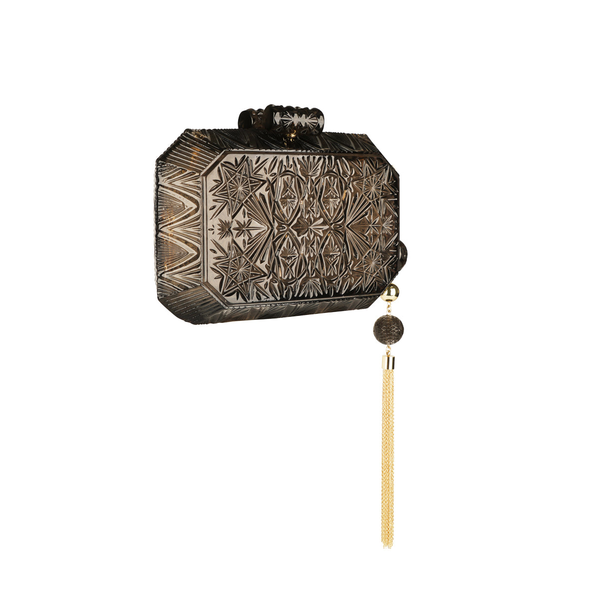 Wide Octagon Clutch Dark Grey