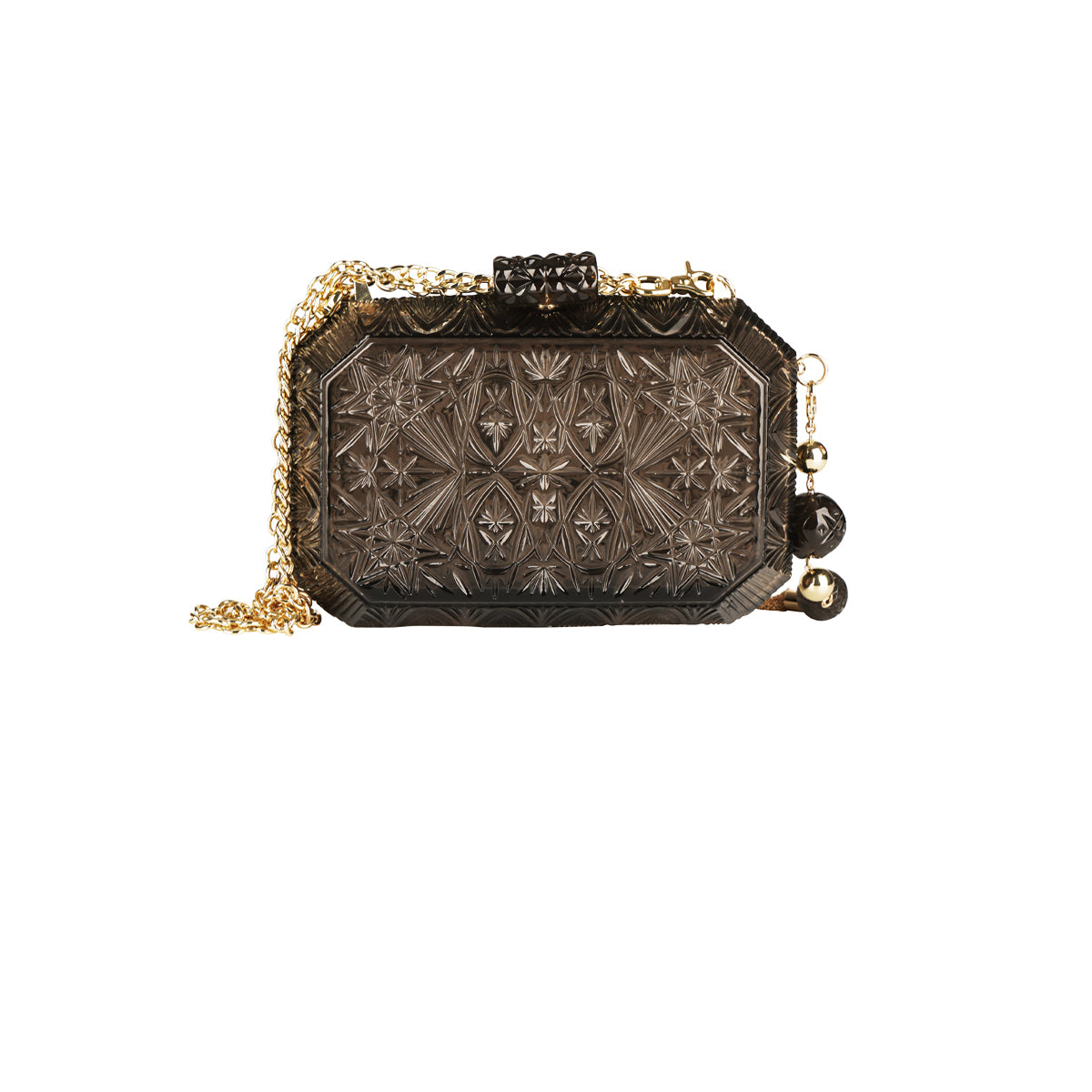 Wide Octagon Clutch Dark Grey