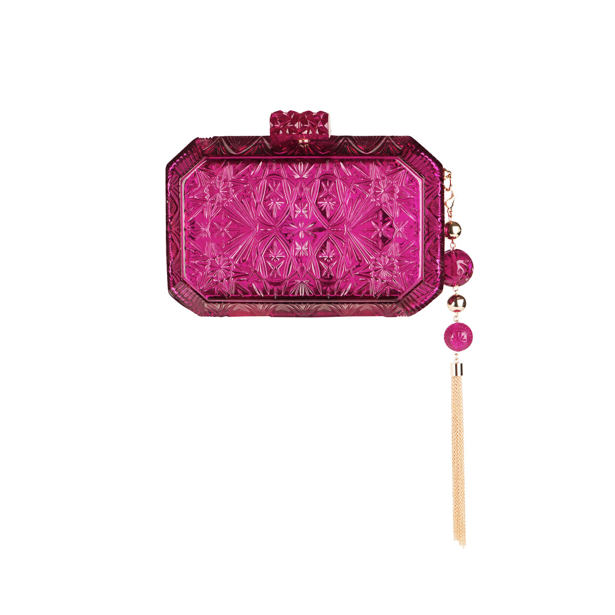 Wide Octagon Clutch Deep Purple