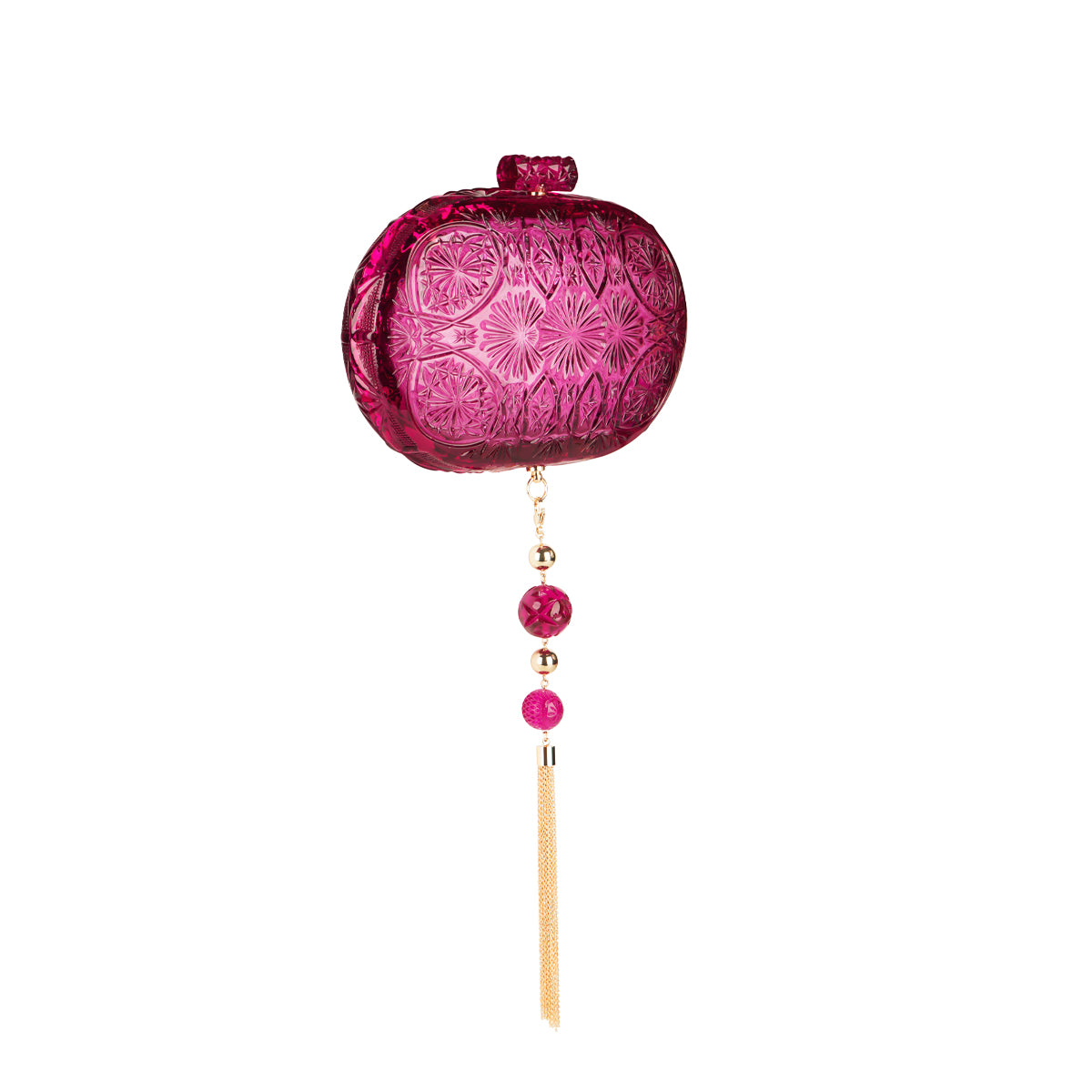 Hand Carved Oval Clutch Deep Purple