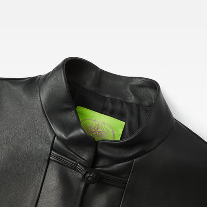 Tang Leather Five-button Jacket